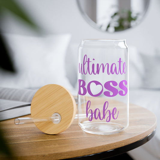 Ultimate Boss Babe Sipper Glass, 16oz