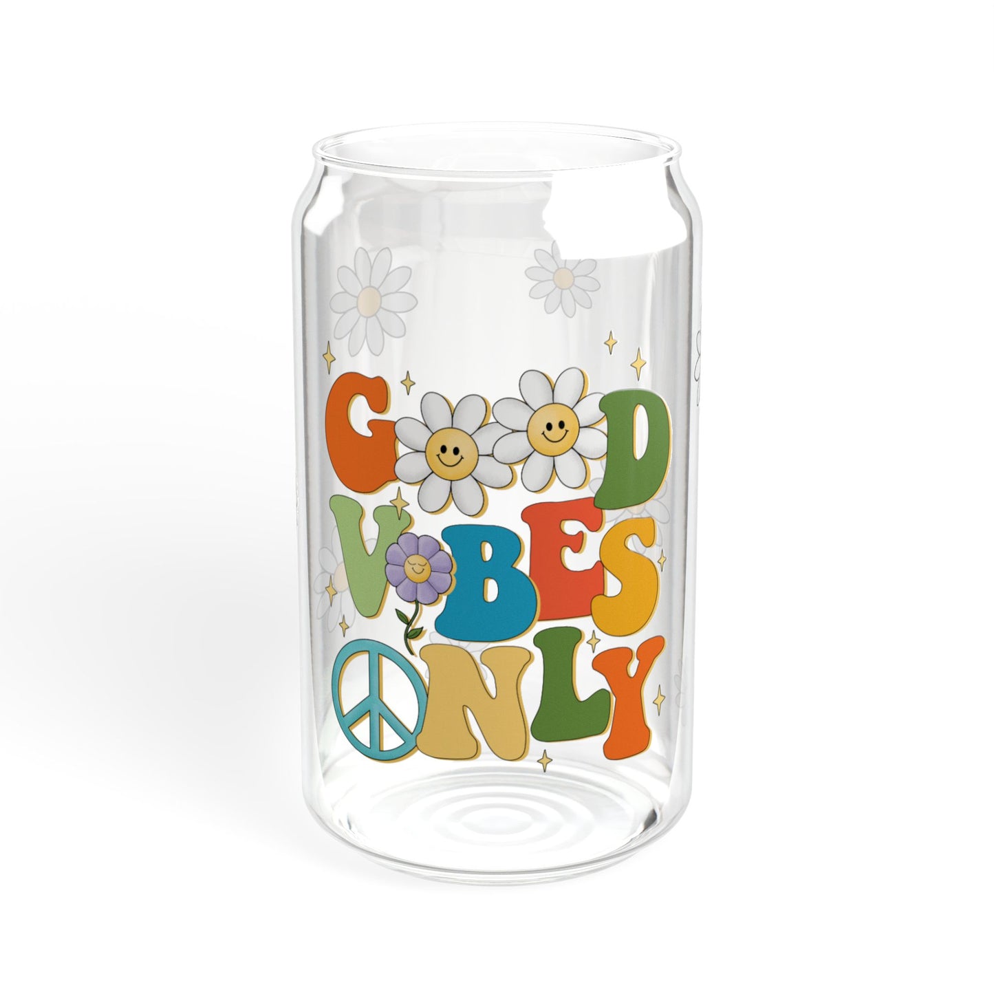 Good Vibes Only Sipper Glass, 16oz