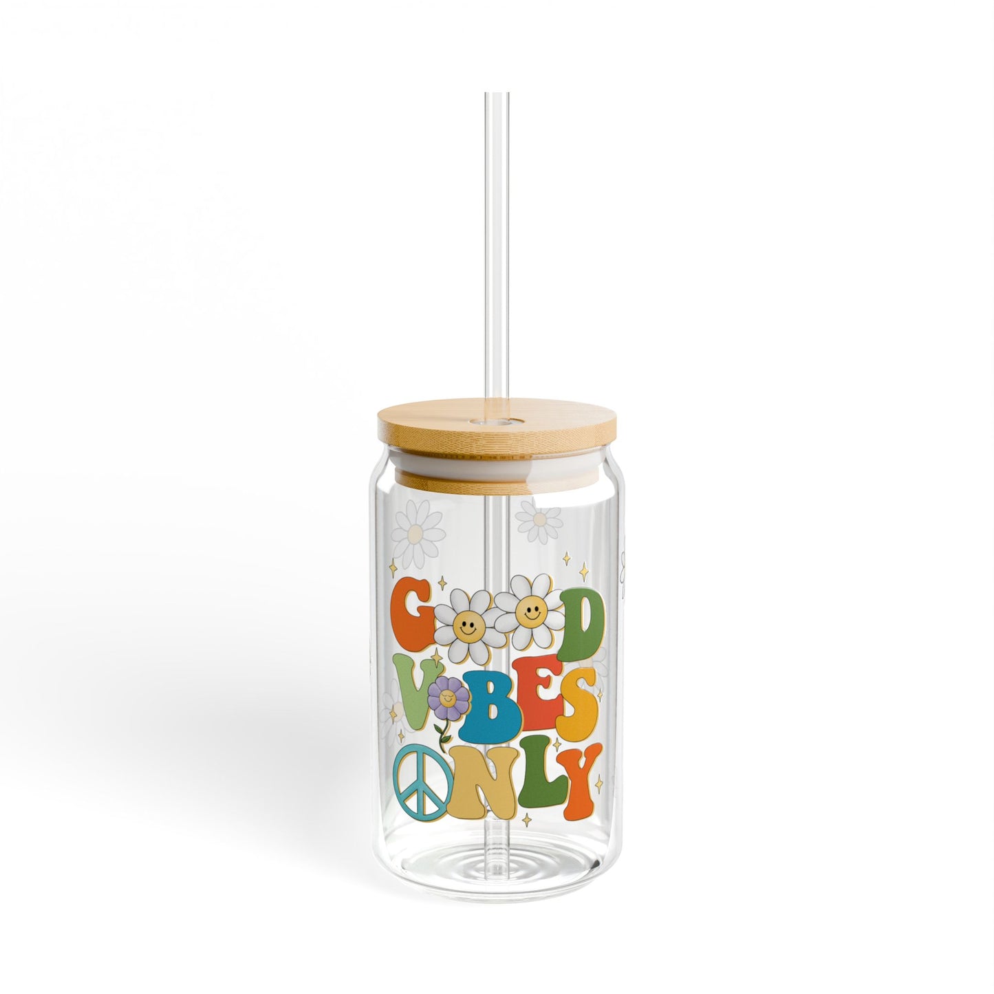 Good Vibes Only Sipper Glass, 16oz