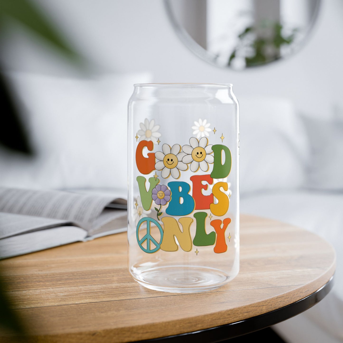 Good Vibes Only Sipper Glass, 16oz