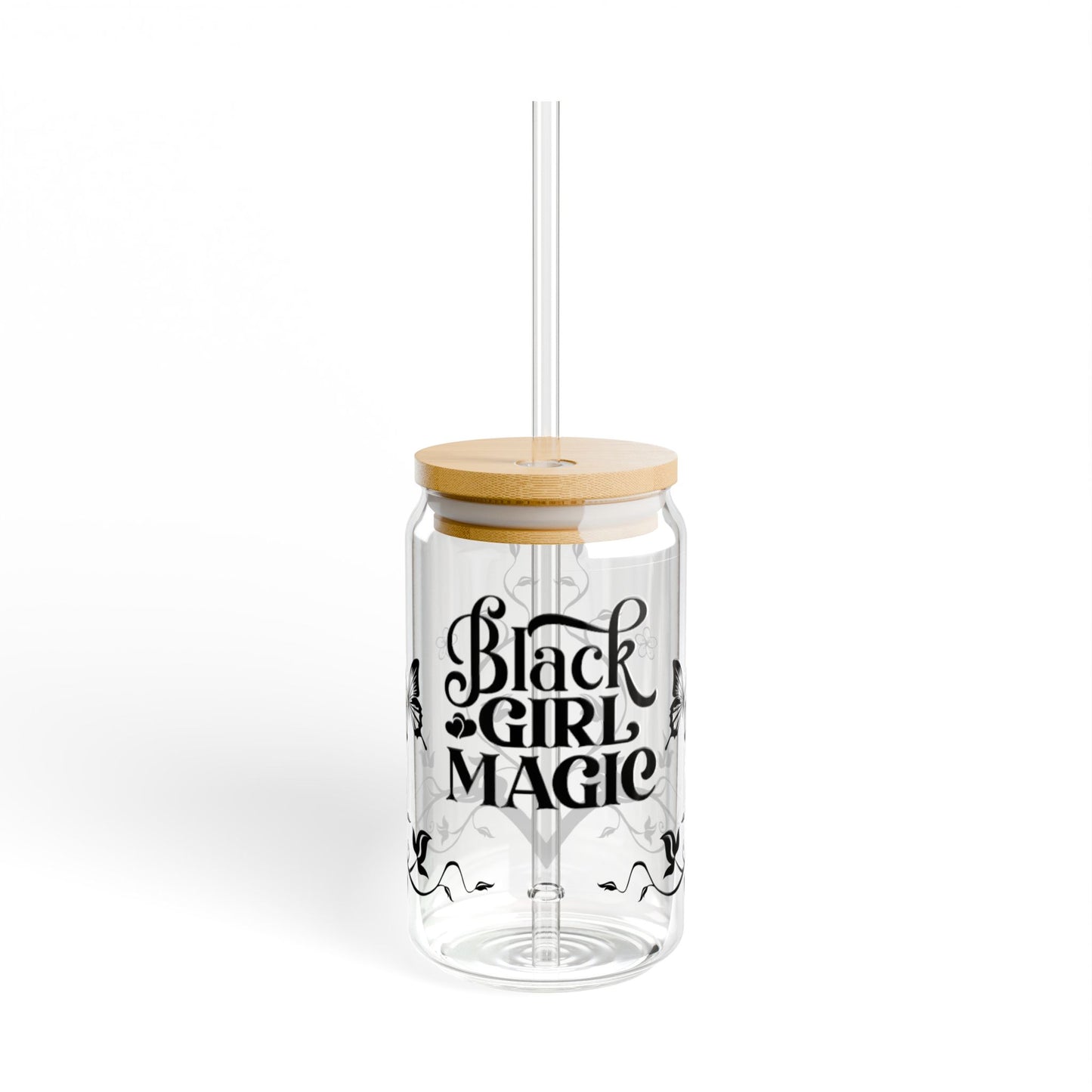 Black Girl Magic Minimalist Sipper Glass, 16oz