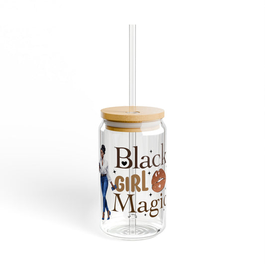 Black Girl Magic Sipper Glass, 16oz